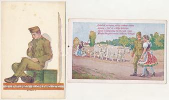 KATONAI EJTŐERNYŐ - 5 db RÉGI II. vh. motívum képeslap / MILITARY PARACHUTE - 5 pre-1945 WWII motive...