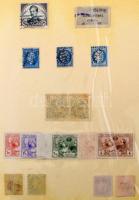 12 lapos A4-es fotóalbum, benne kb 70 régi külföldi bélyeg