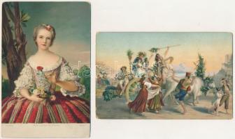 15 db RÉGI Stengel művészlap / 15 pre-1945 Stengel &amp; Co. art postcards