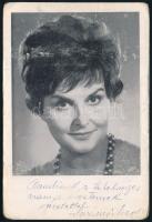 Surányi Magda (1921-?) színésznő autográf sorai és aláírása képén