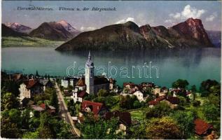 1912 Vitznau; Vierwaldstattersee, Bürgenstock / lake, mountain, church. E. Goetz (EK)