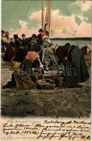 1903 Göteborg, Gothenburg; Fran Sveriges Västkust / Swedish folklore, fish market on the coast (fl)