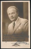 Fenyő Emil (1889-1980) színész autográf sorai és aláírása fotólapon