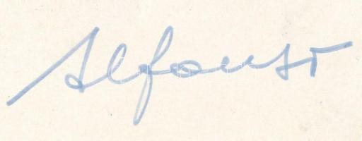 Markos József, művésznevén Alfonso (1912-1987) humorista autográf aláírása képén