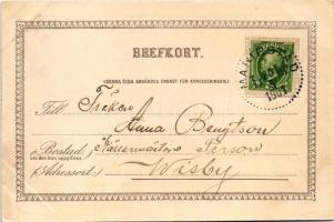 1901 Mariestad, Del at Esplanaden samt Hotellet, Vy fran Parken / esplanade, hotel, park. Art Nouvea...