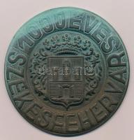 1972. "1000 éves Székesfehérvár" egyoldalas, öntött bronz emlékérem T:AU patina