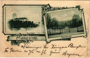 1901 Mariestad, Kyrkan, Residenset / chruch, royal castle. Art Nouveau, floral (EK)