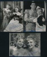 Operett énekesnők aláírt fotói Zentai Anna, Németh Marika, stb 3 db 12x9 cm