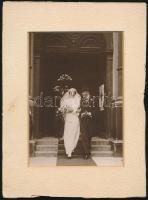 Hernády Nándor (1879-1939) alezredes esküvői fotója 16x12 cm paszpartuban