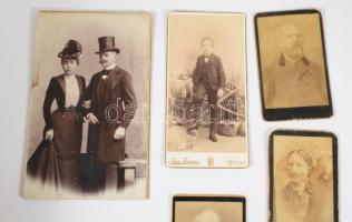 ca 1880-1900 A Pécsi Hofmeister család tagjait ábrázoló fotók 6 db