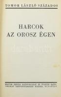 Tomor László: Harcok az orosz égen. Betiltott! Szerepel az Ideiglenes Nemzeti Kormány által 1945-ben betiltott fasiszta, és szovjetellenes könyvek jegyzékén! A repülő ember I. köt. Bp.,[1942], Magyar Repülő Sajtóvállalat-Stádium, 162 p.+8 (fekete-fehér képtáblával) t. Kiadói félvászon-kötés, kopott borítóval.