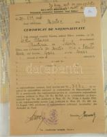 ca 1900-1960 nagy családi okmányhagyaték tétel Pécs, Erdély vonatokozású okmányok a Bónis, Dely csal...