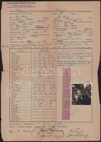 1945 Nagyszalonta fényképes tanulmányi igazolvány illetékbélyegekkel