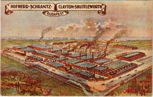Budapest XIX. Kispest, Hofherr-Schrantz-Clayton-Shuttleworth mezőgazdasági gépgyár reklámlapja (EK)