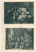 6 db RÉGI művészlap egy sorozatból: orvosok, orvoslás, vegyes minőségben / 6 pre-1945 art postcards ...