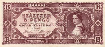 1946. 100000 BP színtévnyomat összehasonlító példánnyal RRR! T: II