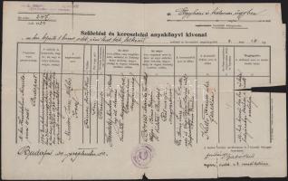 1934 Hernády Nándor (1879-1939) alezredes születési anyakönyvi kivonata. Sérüléssel