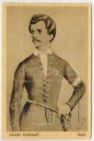 Kiskőrös, Petőfi Sándor leporellólap 10 kis képpel, közte vasútállomás. Tóth dohánytőzsde kiadása