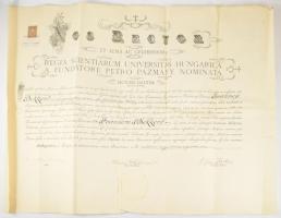 1929 Bekkert János dr.orvosi diplomája Kétly Károly (1839-1927) rektor Wolkenberg Alajos (1871-1935), Prof. Farkas Géza születésének (1872-1934 ) aláírásával