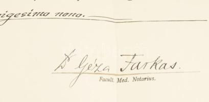 1929 Bekkert János dr.orvosi diplomája Kétly Károly (1839-1927) rektor Wolkenberg Alajos (1871-1935)...