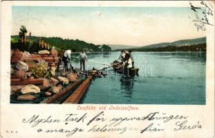 1903 Indalsälven, Laxfiske vid Indalselfven / riverside, salmon fishing (EK)