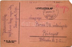 1918 'Üdvözlet a 38-as rohamistától' Első világháborús tábori levelezőlap, 38. rohamzászló...