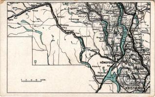 Oslo, Christiania, Kristiania; Norwegian map (worn corners)