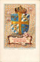 Königreich Schweden / Kingdom of Sweden. Kunstverlag Paul Kohl No. 20. Art Nouveau, floral, litho co...