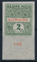1919 Sürgős (Magyar Posta) ívszéli bélyeg