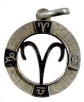 Ezüst (Ag) horoszkóp medál, d: 2 cm, jelzett, nettó 1,35g