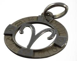 Ezüst (Ag) horoszkóp medál, d: 2 cm, jelzett, nettó 1,35g