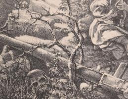 cca 1871 Kollarz Ferenc (1825-1894): Az 1870-71-ik háború és béke emléklapja, rajzolta: - -, "M...