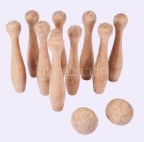9 darab fa teke bábu m: 18 cm + 2 golyó