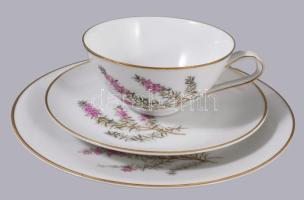 Hutschenreuther "Favorit" tojáshéj porcelán kávés készlet, süteményes tányérokkal, 21 rész...