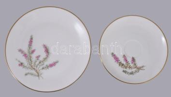 Hutschenreuther "Favorit" tojáshéj porcelán kávés készlet, süteményes tányérokkal, 21 rész...