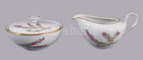 Hutschenreuther "Favorit" tojáshéj porcelán kávés készlet, süteményes tányérokkal, 21 rész...