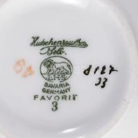 Hutschenreuther "Favorit" tojáshéj porcelán kávés készlet, süteményes tányérokkal, 21 rész...