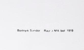Bortnyik Sándor: Rajz a MA-ból. Szitanyomat. Készítette 1979-ben 130 példányban a Pesti Műhely: Bak ...