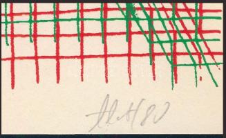 Albert Zsuzsa (Bak Imréné, 1954-): Geometrikus kompozíció (cím nélkül), 1982. Szitanyomat, papír, je...