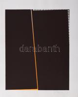 H. Tóth Tamás (1958-): Geometrikus kompozíció (cím nélkül.) Szitanyomat, papír. Jelzett. Az 1980-ban 200 példányban megjelent Tér-kapcsolat-lehetőség mappából. 25x20 cm.