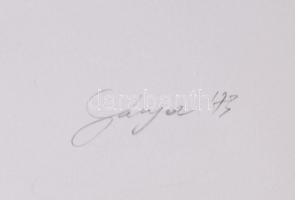 Gáyor Tibor (1929-2023): Geometrikus kompozíció (cím nélkül), 1973. Szitanyomat, papír. Jelzett. Az ...