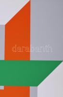 Gáyor Tibor (1929-2023): Geometrikus kompozíció (cím nélkül), 1973. Szitanyomat, papír. Jelzett. Az ...