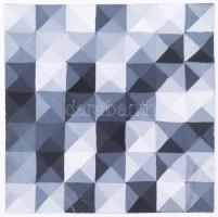 Maurizio Coralli: Geometrikus kompozíció. Tempera, papír, jelzett. 7x7 cm