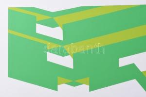 Jan Wilhelm van Dycken (1949-): Geometrikus kompozíció. Szitanyomat, papír. Jelzett. Számozott (100/...