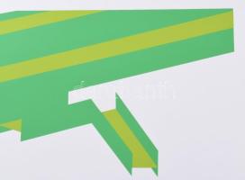 Jan Wilhelm van Dycken (1949-): Geometrikus kompozíció. Szitanyomat, papír. Jelzett. Számozott (100/...