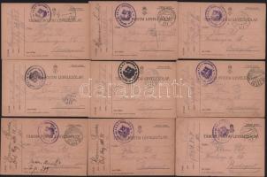 1916 Fischer Herrmann, a cs. és kir. 38. gyalogezred katonájának 10 db tábori posta levelezőlapja