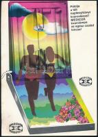 cca 1960-1970 "Pótolja a napfényhiányt kvarcolással. Medicolor kvarclámpa az egész család kincse!", Medicolor reklám villamosplakát,kis foltokkal, az alsó sarkán kis gyűrődéssel, 23x17 cm