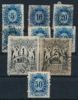 1874 Távírda Réznyomat sor + 1 db falcos 50kr (27.100)