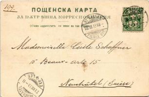 1899 Hisarya, Hisar; Souvenir de Hissar / Bulgarian folklore, gate. Art Nouveau, floral, litho (EK)