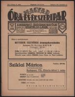 1941 Bp., Magyar Óra és Ékszeripar XIX. évfolyam 18. szám, 8p